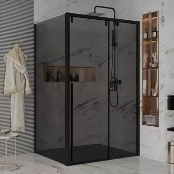 Душевой уголок Ambassador Intense 110022202IBB-80IBB 130х80 см, профиль черный