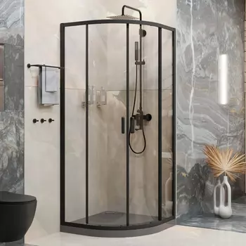 Душевой уголок Ambassador Kingston 14011205 100х100 см, профиль черный