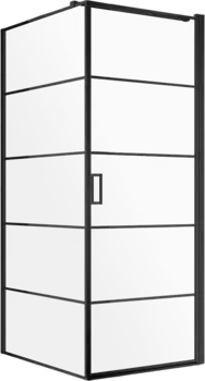 Душевой уголок AQUAme AQM5215-RH-8 80х80, профиль черный матовый