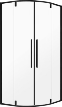 Душевой уголок AQUAme AQM7101-2-8 80х80, профиль черный матовый