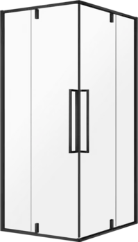 Душевой уголок AQUAme AQM7102-2-8 80х80, профиль черный матовый