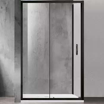 Душевой уголок Azario Milton AZ-ND1131-L 1200 BLACK 120х80х200 профиль черный, стекло прозрачное, левый