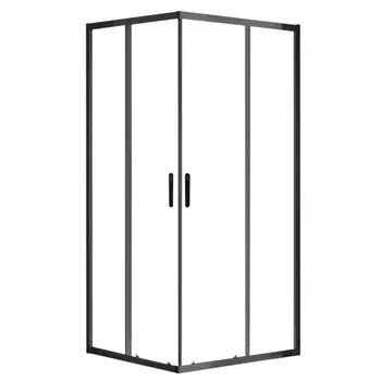 Душевой уголок Azario Milton AZ-ND1142 1000 Black 100х100х200 профиль черный, стекло прозрачное