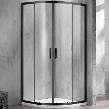 Душевой уголок Azario Milton AZ-ND2142 1000 Black 100х100х200 профиль черный, стекло прозрачное