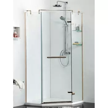 Душевой уголок Azario Montreal AZ-NWG3231 1000 R 100х100х200 профиль золото, стекло прозрачное, правый