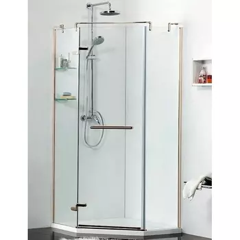 Душевой уголок Azario Montreal AZ-NWG3231 900 L 90х90х200 профиль золото, стекло прозрачное, левый