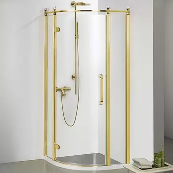 Душевой уголок Azario Ontario AZ-NBB2231-L 90х90х200 профиль золото, стекло прозрачное, левый