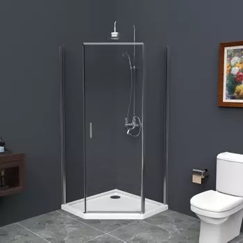Душевой уголок BelBagno Uno 195 P 1 90 C Cr стекло прозрачное UNO-195-P-1-90-C-Cr