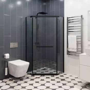 Душевой уголок Cerutti SPA Chika ZP101B 100x100, профиль черный