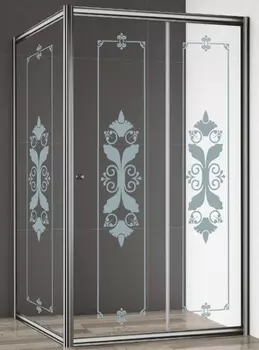 Душевой уголок Cezares Giubileo-AH-1 стекло с узором, хром GIUBILEO-AH-1-120/90-SCORREVOLE-CP-Cr