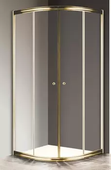 Душевой уголок Cezares Giubileo-R2-80 прозрачное стекло, золото GIUBILEO-R-2-80-SCORREVOLE-C-G