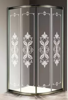 Душевой уголок Cezares Giubileo-R2-90 стекло с узором, бронза GIUBILEO-R-2-90-SCORREVOLE-CP-Br