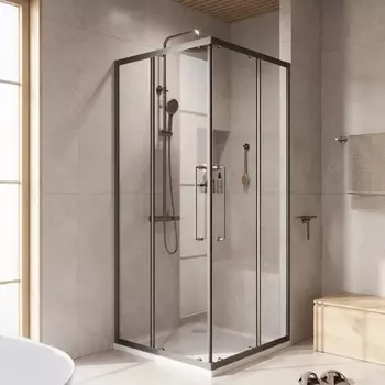 Душевой уголок Cezares Relax RELAX-304-A-2-100-C-GM 100x100, профиль оружейная сталь