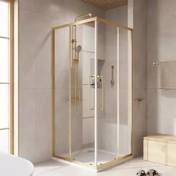 Душевой уголок Cezares Relax RELAX-304-A-2-80-C-BORO 80x80, профиль брашированное золото