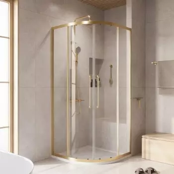Душевой уголок Cezares Relax RELAX-304-R-2-90-C-BORO 90x90, профиль брашированное золото