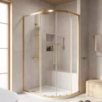 Душевой уголок Cezares Relax RELAX-304-RH-2-120/90-C-BORO 120x90, профиль брашированное золото