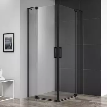 Душевой уголок Cezares Slider A 2 80/90 C Nero профиль черный, стекло прозрачное SLIDER-A-2-80/90-C-NERO