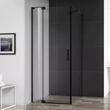 Душевой уголок Cezares Slider AH 1 100-70/80 C Nero профиль черный, стекло прозрачное SLIDER-AH-1-100-70/80-C-NERO