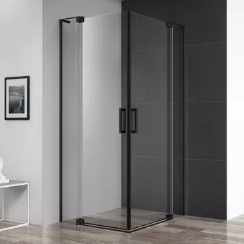 Душевой уголок Cezares Slider AH 2 80/90-100/110 C Nero профиль черный, стекло прозрачное SLIDER-AH-2-80/90-100/110-C-NERO