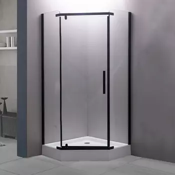 Душевой уголок Esbano ESR-7160B 90х90 см, профиль черный, стекло прозрачное