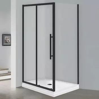 Душевой уголок Esbano Flex ESF-108PS-B 100х80 см, профиль черный, стекло прозрачное