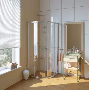 Душевой уголок GuteWetter Guwer GK-664R 90x90 см стекло бесцветное, профиль хром GW664R-9090200-CH-CL