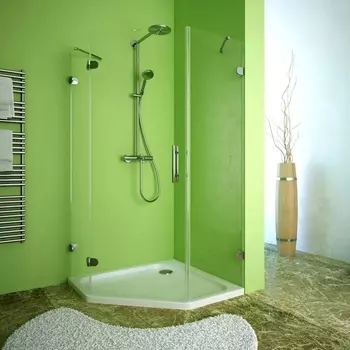 Душевой уголок GuteWetter Lux Festt GK-001 левый 100x100 см стекло бесцветное, фурнитура хром LUX FESTT GK-001 CR CH02 1 L 100x100