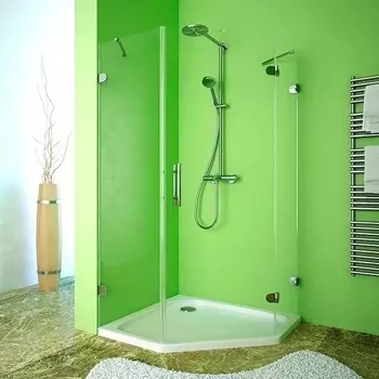 Душевой уголок GuteWetter Lux Festt GK-001 правый 100x100 см стекло бесцветное, фурнитура хром LUX FESTT GK-001 CR CH02 1 R 100x100