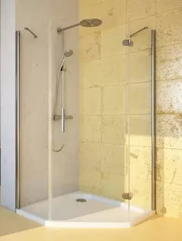 Душевой уголок GuteWetter Lux Festt GK-101 правый 90x90 см стекло бесцветное, профиль хром LUX FESTT GK-101 CR CH02 1 R 90x90