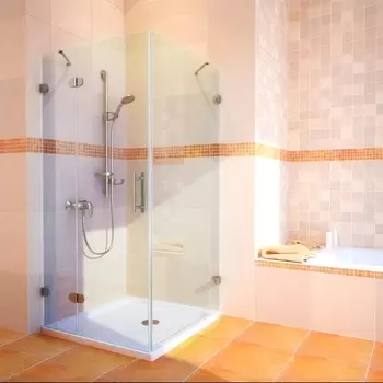 Душевой уголок GuteWetter Lux Square GK-003 левый 100x100 см стекло бесцветное 6-8, фурнитура хром LUX SQUARE GK-003 CR CH02 1 6-8 L 100x100x190