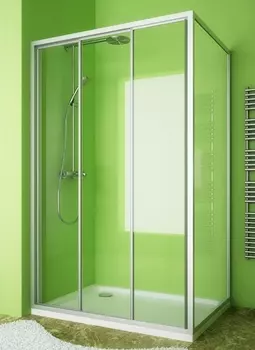 Душевой уголок GuteWetter Practic Rectan GK-403 левая 120x80 см стекло бесцветное, профиль матовый хром PRACTIC RECTAN GK-403 MCR 1 L 120x80