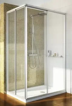 Душевой уголок GuteWetter Practic Rectan GK-422 правая 110x100 см стекло бесцветное, профиль матовый хром PRACTIC RECTAN GK-422 MCR 1 R 110x100