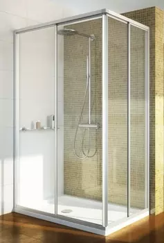 Душевой уголок GuteWetter Practic Rectan GK-422 левая 110x100 см стекло бесцветное, профиль матовый хром PRACTIC RECTAN GK-422 MCR 1 L 110x100