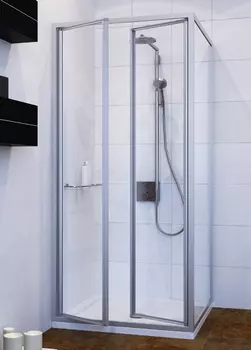 Душевой уголок GuteWetter Practic Square GK-402 левая 95x95 см стекло бесцветное, профиль матовый хром PRACTIC SQUARE GK-402 MCR 1 L 95x95