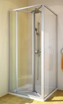 Душевой уголок GuteWetter Practic Square GK-404 левая 75x75 см стекло бесцветное, профиль матовый хром PRACTIC SQUARE GK-404 MCR 1 L 75x75