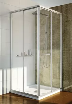 Душевой уголок GuteWetter Practic Square GK-422 95x95 см стекло бесцветное, профиль матовый хром PRACTIC SQUARE GK-422 MCR 1 95x95