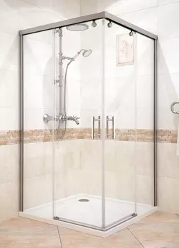 Душевой уголок GuteWetter Slide Rectan GK-864 левая 100x85 см стекло бесцветное, профиль хром SLIDE RECTAN GK-864 CR CH02 1 L 100x85