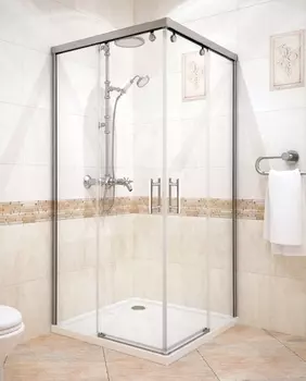 Душевой уголок GuteWetter Slide Square GK-864 95x95 см стекло бесцветное, профиль хром SLIDE SQUARE GK-864 CR CH02 1 95x95