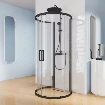 Душевой уголок Kubele DE018 DE018RR4L-CLN-BLM-105х105х200 105х200, профиль черный матовый