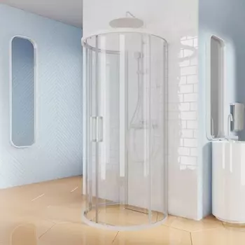 Душевой уголок Kubele DE018 DE018RR4L-CLN-WTMT-105х105х200 105х200, профиль белый матовый