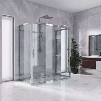 Душевой уголок Kubele DE019R2U-CLN-CH 120х100 см, профиль хром DE019R2U-CLN-CH-120х100х200