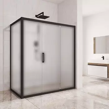 Душевой уголок Kubele DE019R3-MAT-BLMT 140х90 см, профиль матовый черный DE019R3-MAT-BLMT-140х90х200