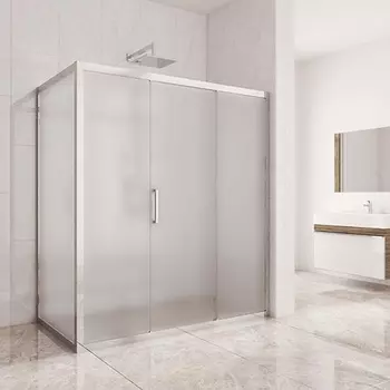 Душевой уголок Kubele DE019R3-MAT-CH 140х90 см, профиль хром DE019R3-MAT-CH-140х90х200