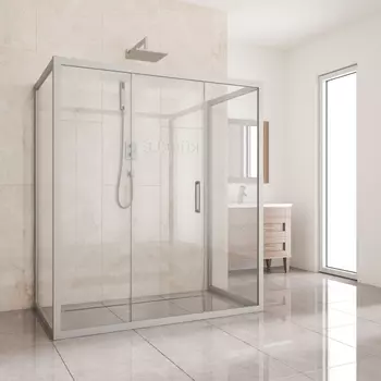 Душевой уголок Kubele DE019R3U-CLN-MT 140х90 см, профиль матовый хром DE019R3U-CLN-MT-140х90х200