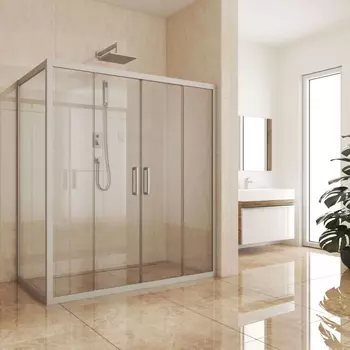 Душевой уголок Kubele DE019R4-CLN-MT 200х120 см, профиль матовый хром DE019R4-CLN-MT-200х120х200