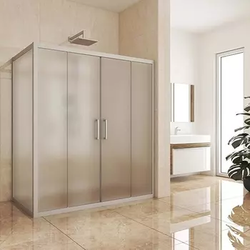 Душевой уголок Kubele DE019R4-MAT-MT 140х100 см, профиль матовый хром DE019R4-MAT-MT-140х100х200