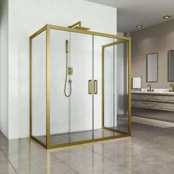 Душевой уголок Kubele DE019R4U-CLN-BR 140х100 см, профиль бронза DE019R4U-CLN-BR-140х100х200