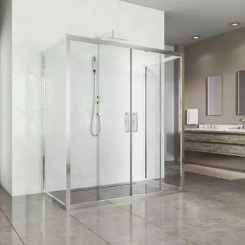 Душевой уголок Kubele DE019R4U-CLN-CH 140х100 см, профиль хром DE019R4U-CLN-CH-140х100х200