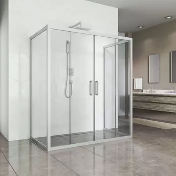 Душевой уголок Kubele DE019R4U-CLN-MT 140х100 см, профиль матовый хром DE019R4U-CLN-MT-140х100х200