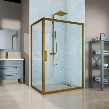 Душевой уголок Kubele DE019R-CLN-BR 140х100 см, профиль бронза DE019R-CLN-BR-140х100х200